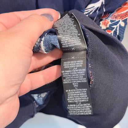 M & S Collection 14 Navy Floral Patterned Bomber Jacket