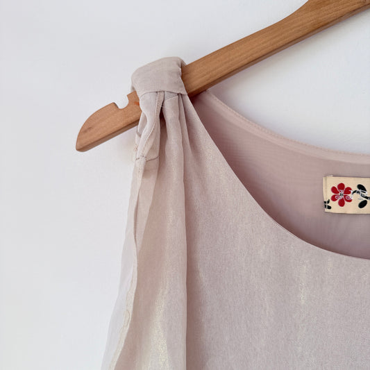 J J Park M/L Tiered Sleeveless Dress Tie-Shoulder Details