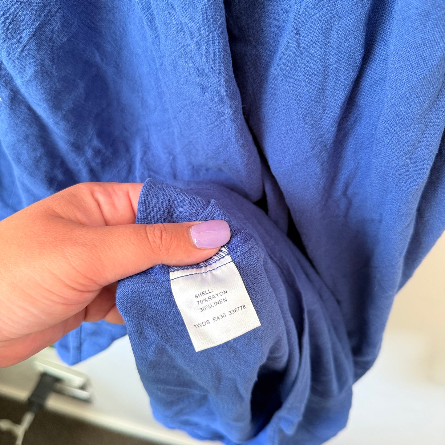 Mirrou Blue Linen Blend Cami Dress – Size 14