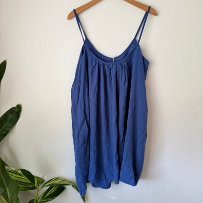 Mirrou Blue Linen Blend Cami Dress – Size 14