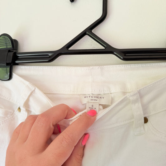 WITCHERY DENIM White Skinny Jeans - Size 6