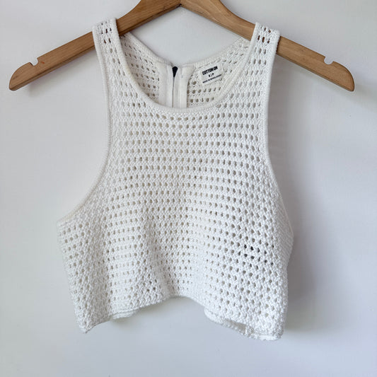 Cotton On S White Crochet Mini Tank Top