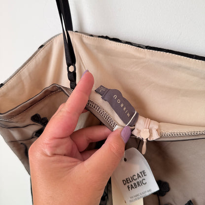 Mirrou Black Floral Lace Overlay Dress – Size L