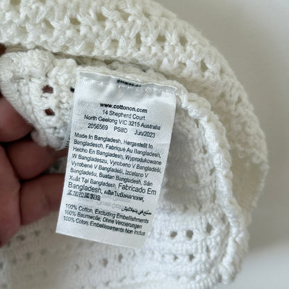 Cotton On S White Crochet Mini Tank Top