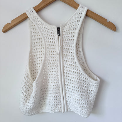 Cotton On S White Crochet Mini Tank Top