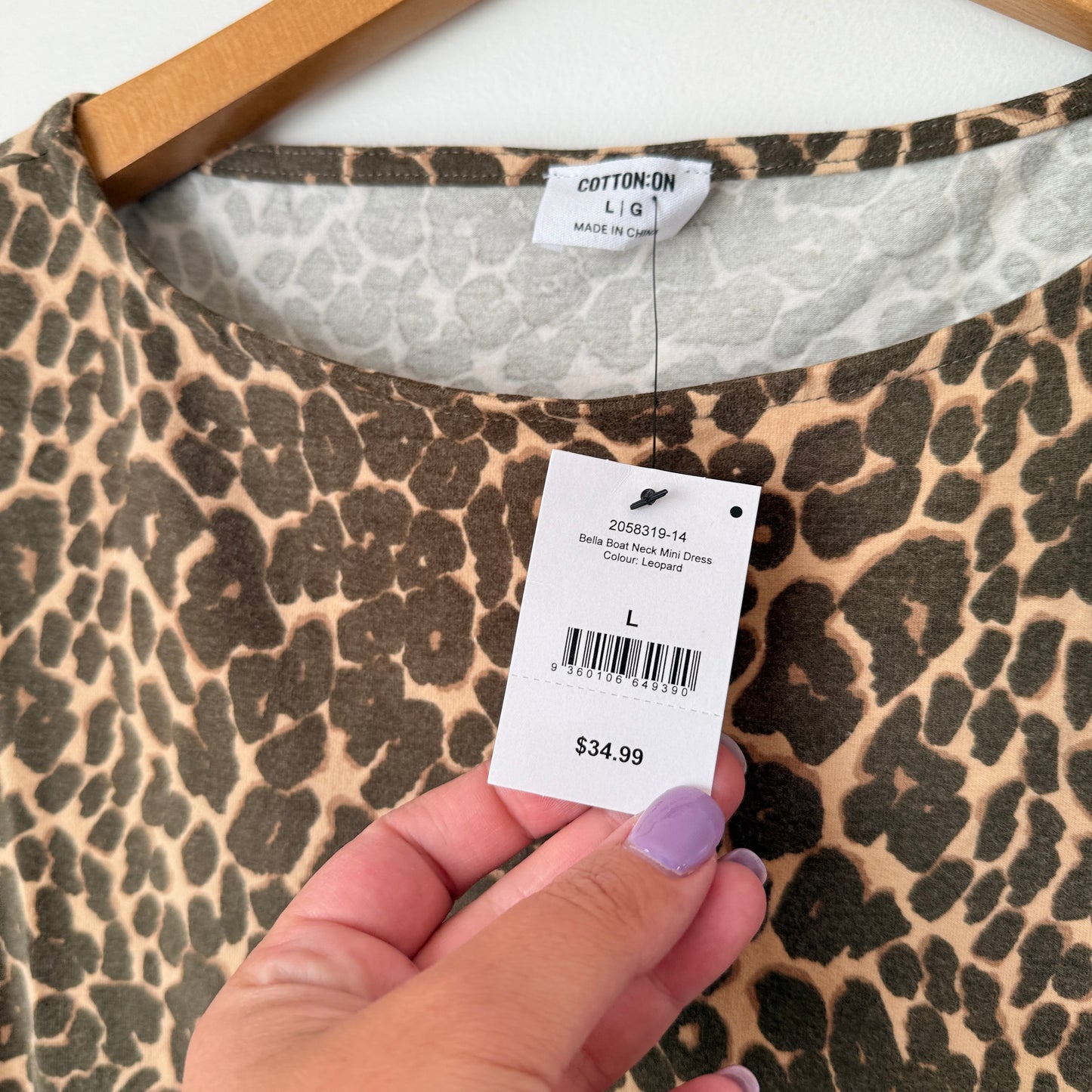 Cotton On Leopard Print Mini Dress – Size L