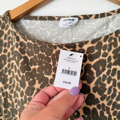 Cotton On Leopard Print Mini Dress – Size L