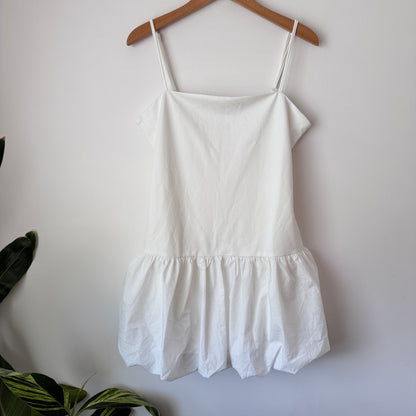 Mirrou White Mini Dress with Flared Skirt – Size 14