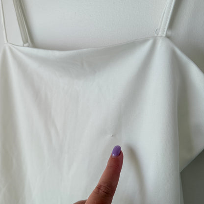 Mirrou White Mini Dress with Flared Skirt – Size 14