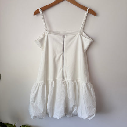 Mirrou White Mini Dress with Flared Skirt – Size 14