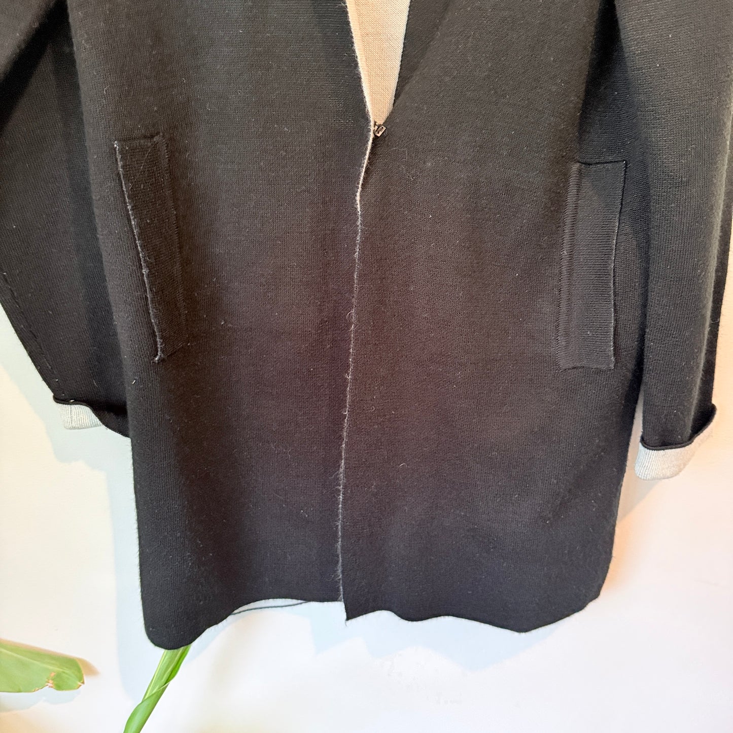 Goelia Size M Open-Front Longline Acrylic Cardigan