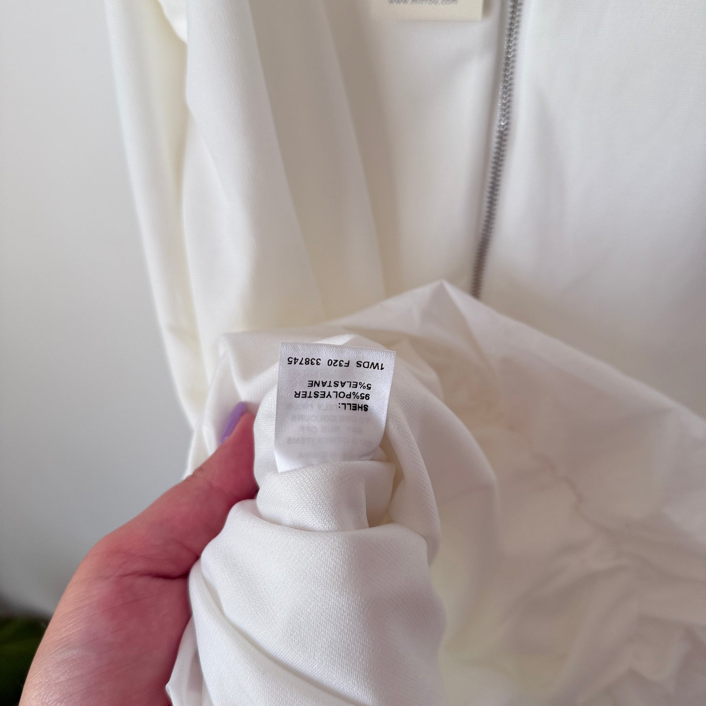 Mirrou White Mini Dress with Flared Skirt – Size 14