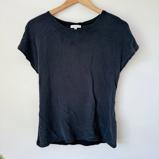 Reiss XS Short-Sleeved Linen Top