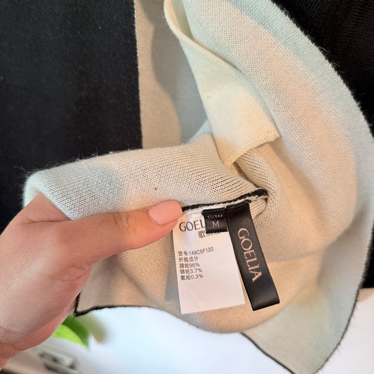 Goelia Size M Open-Front Longline Acrylic Cardigan