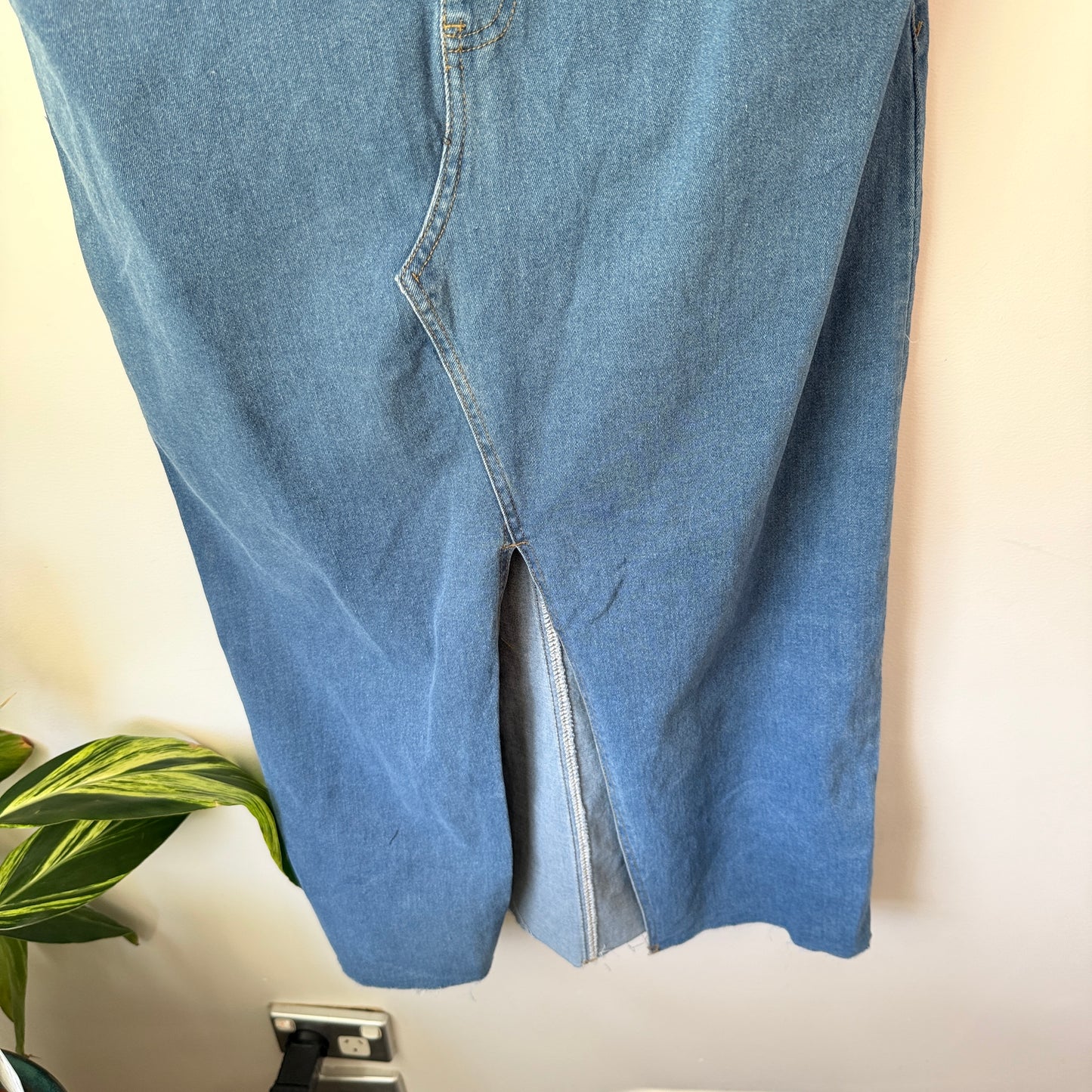 Mirrou Denim Strapless Midi Skirt – Size 14