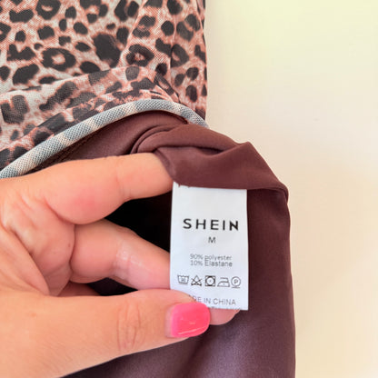 SHEIN Leopard Print Mesh Mini Skirt - Size M