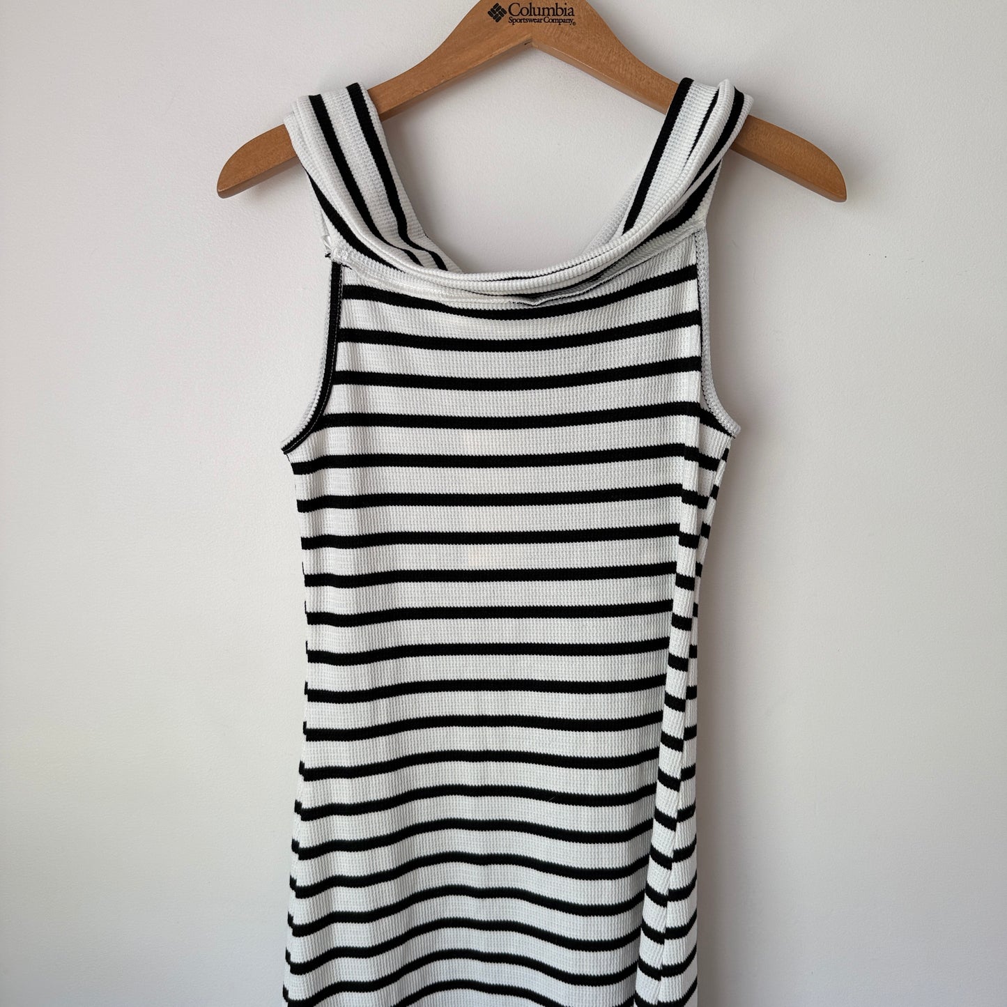 Mirrou Black & White Striped Maxi Dress – Size L