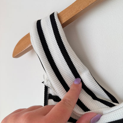 Mirrou Black & White Striped Maxi Dress – Size L