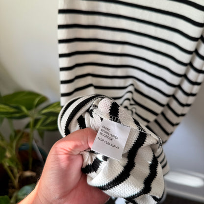 Mirrou Black & White Striped Maxi Dress – Size L