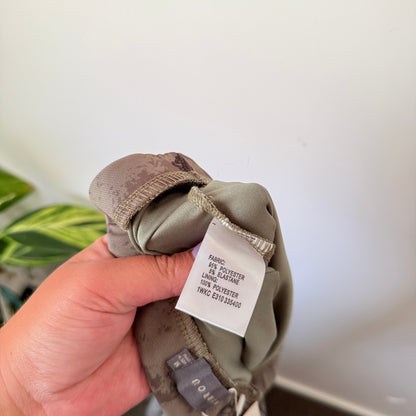 Mirrou Khaki Adventure Print Sheer Midi Skirt – Size M