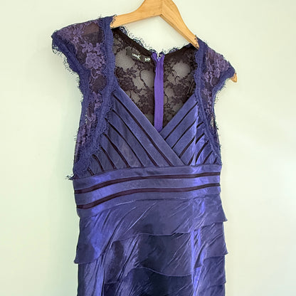 Size 10 Shimmery Lace Tiered Cocktail Dress