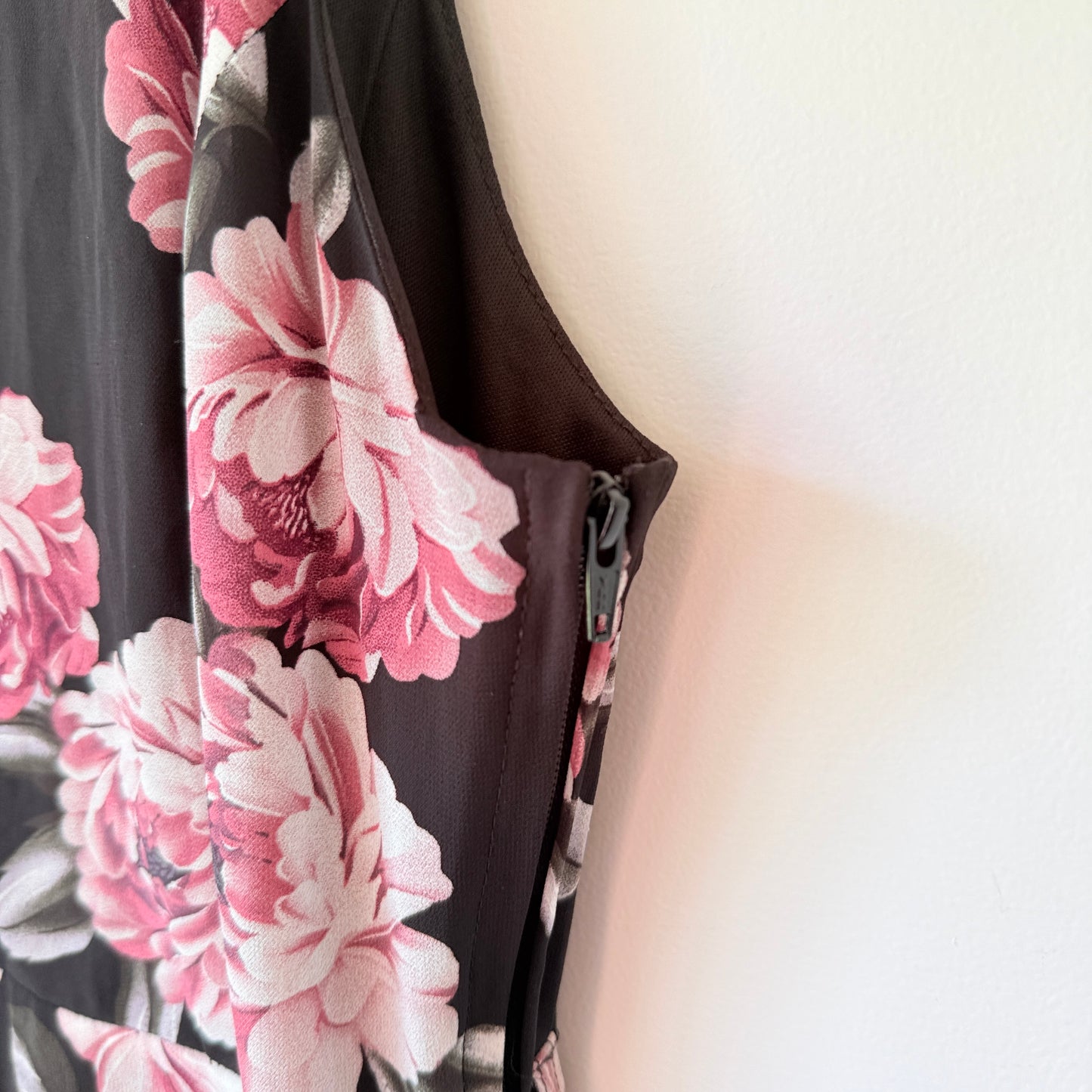 PAGANI Black Pink Floral High-Low Halter Dress - Size 6