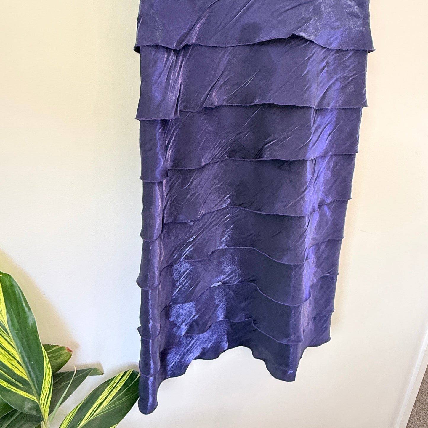 Size 10 Shimmery Lace Tiered Cocktail Dress