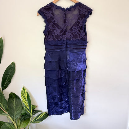 Size 10 Shimmery Lace Tiered Cocktail Dress