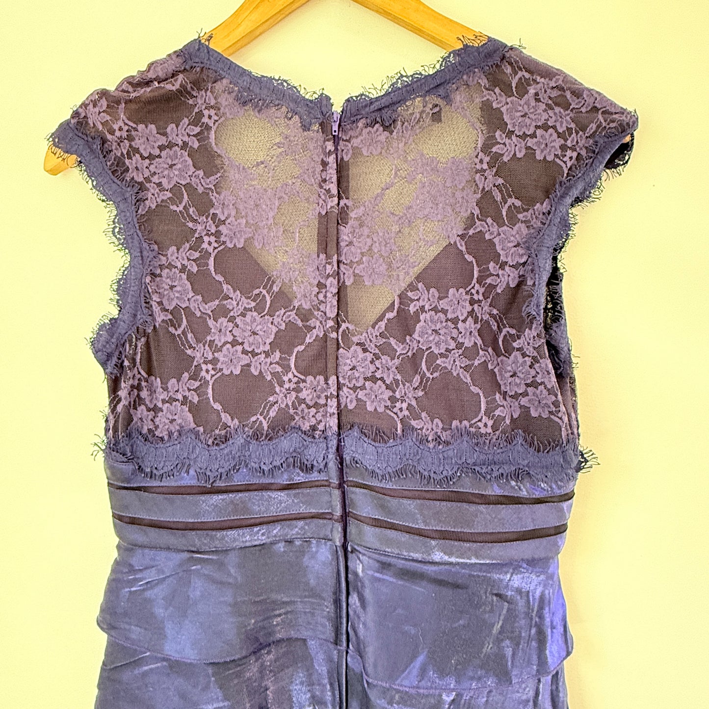 Size 10 Shimmery Lace Tiered Cocktail Dress