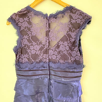 Size 10 Shimmery Lace Tiered Cocktail Dress