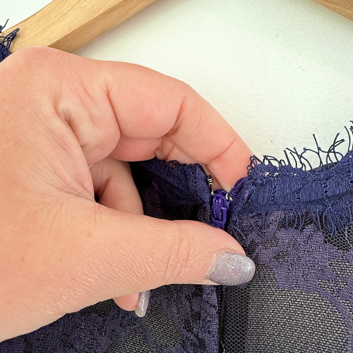 Size 10 Shimmery Lace Tiered Cocktail Dress