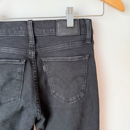Levi 312 Shaping Slim Size 25 Black Skinny Denim Jeans