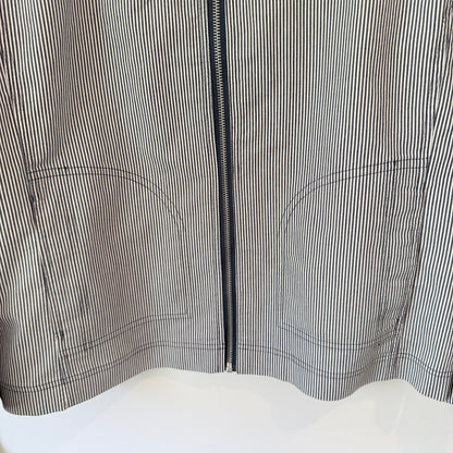 Black & White Pinstripe Zip-Up Jacket – U/Arm 57cm