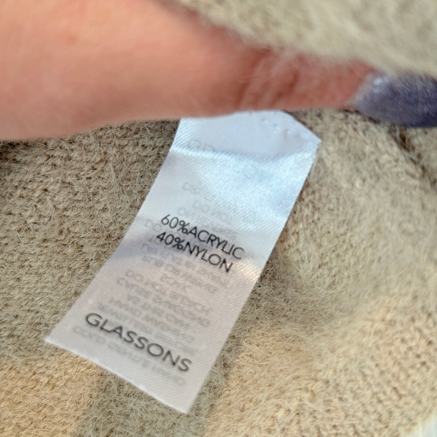 Glassons Size S Beige Fuzzy Knitted Tube Top