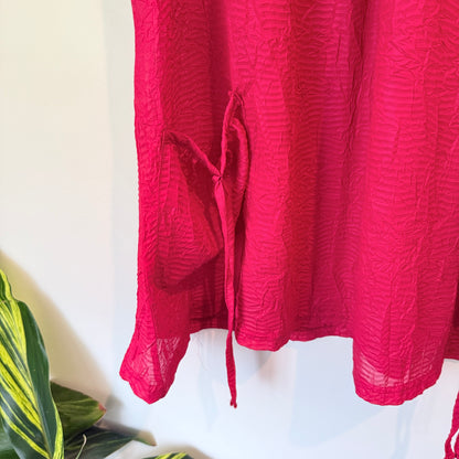 Ella J Black Label Size 12 Hot Pink Sheer Tunic Top