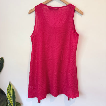 Ella J Black Label Size 12 Hot Pink Sheer Tunic Top