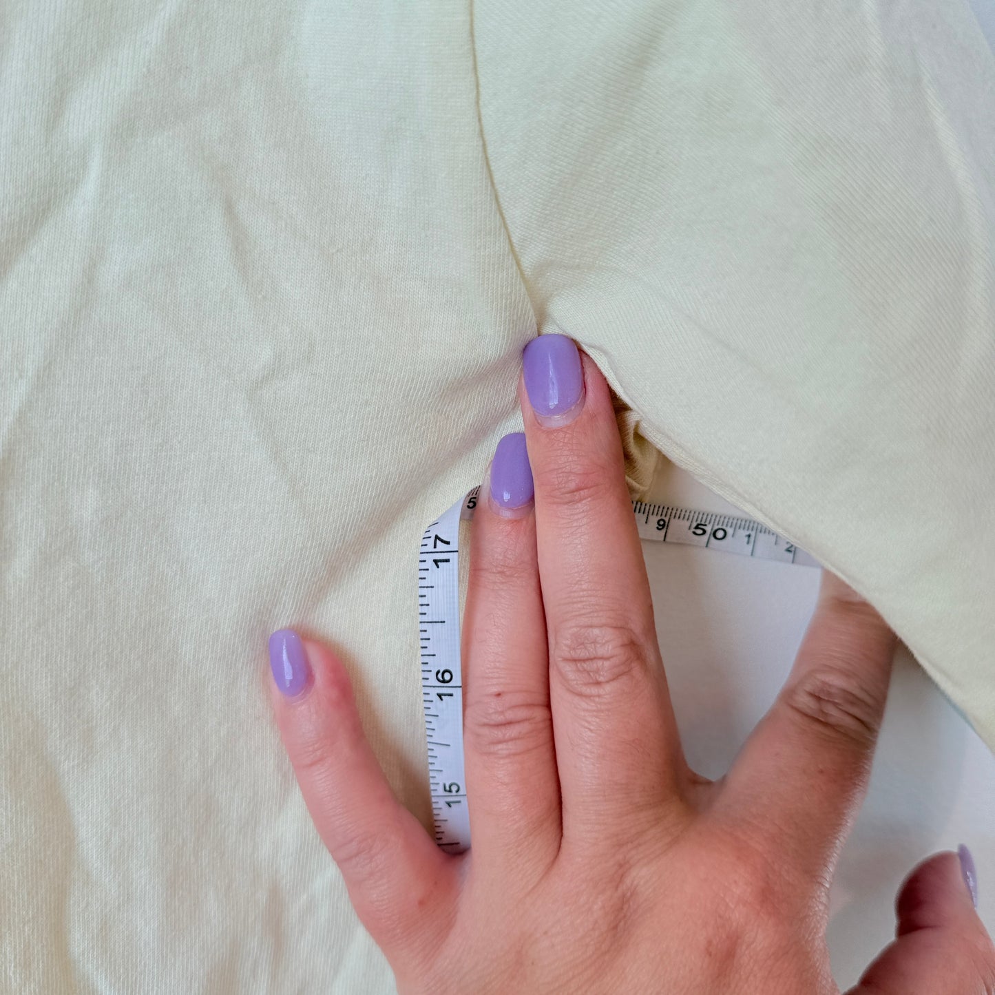 Peach Size U/Arm to U/Arm 49cm Light Yellow Cotton T-Shirt