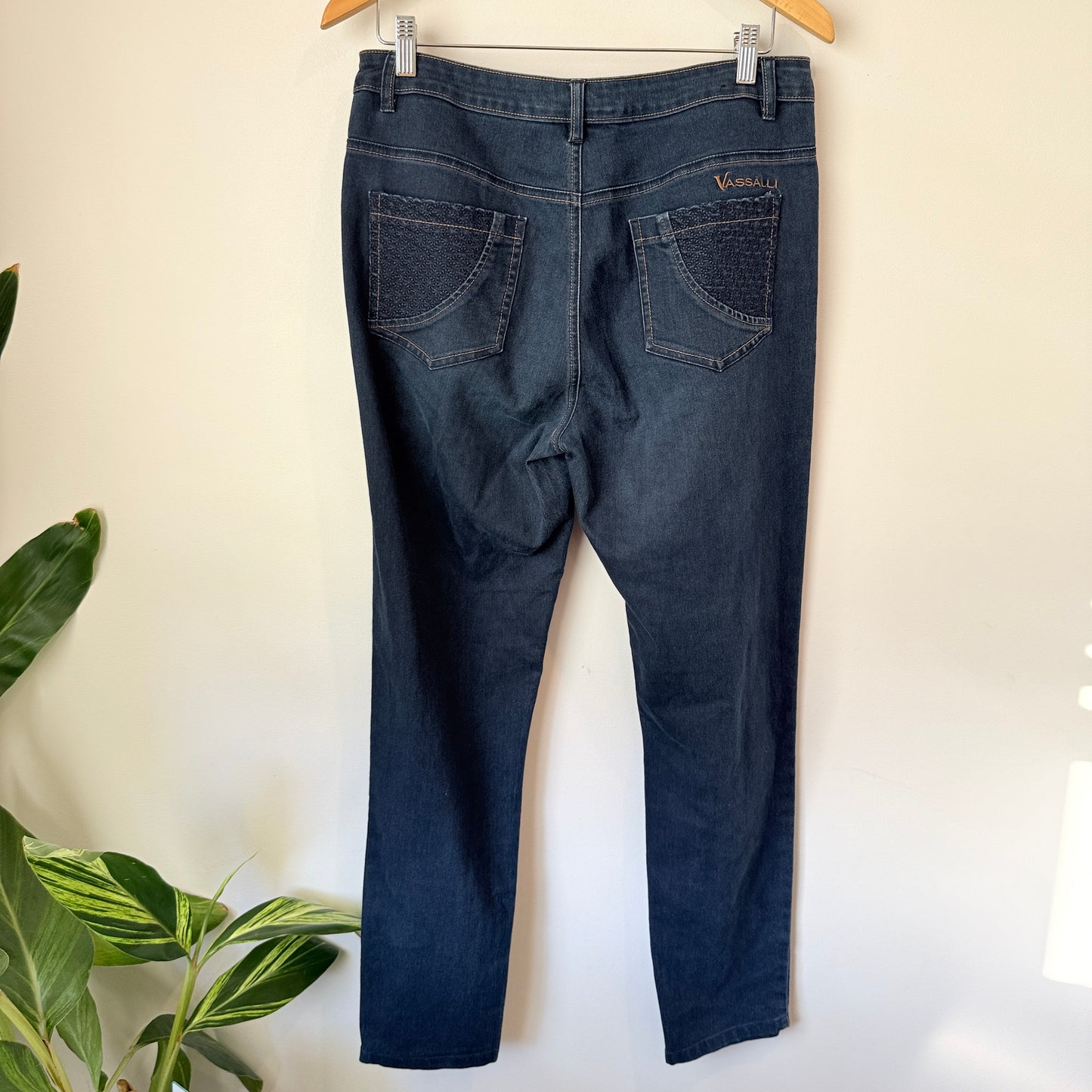 Vassali Size 12 High-Rise Straight-Leg Jeans