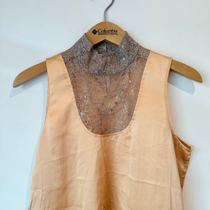 Roberto Milona Size 6 Peach-Colored Sleeveless Dress