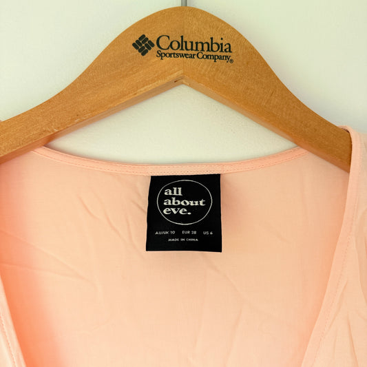 All About Eve Peach Tiered Smock Dress - Size 10