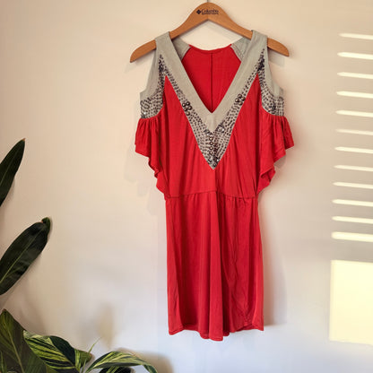 Brand Unknown Cold-Shoulder Mini Dress - 41cm U/arm