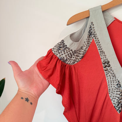 Brand Unknown Cold-Shoulder Mini Dress - 41cm U/arm