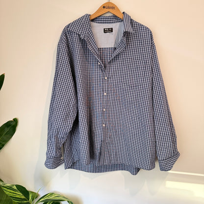 Mr Big 4XL Long-Sleeve Gingham Check Shirt