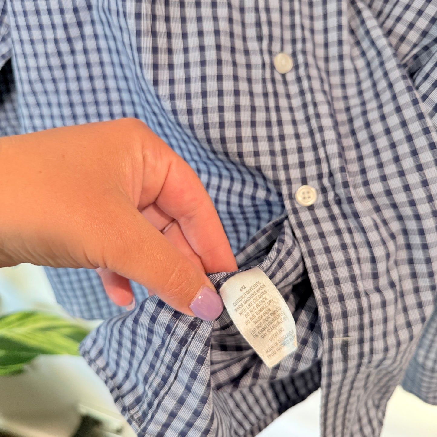 Mr Big 4XL Long-Sleeve Gingham Check Shirt