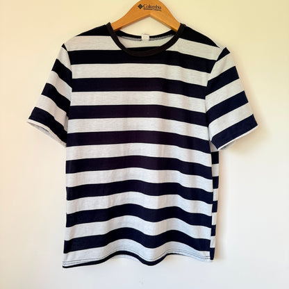 Shein Teen Navy/White Striped Short Sleeve T-Shirt - Size 15Y