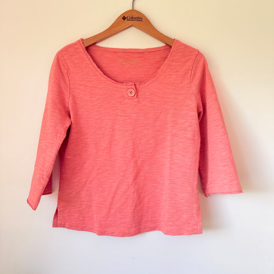 Jasonwood Peach/Coral 3/4 Sleeve Cotton Top - Size M