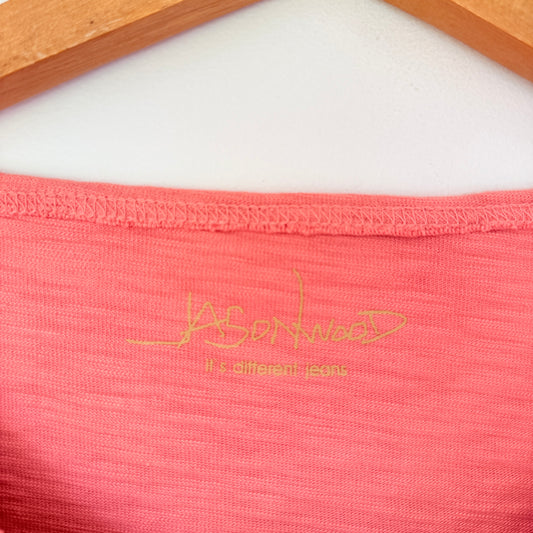 Jasonwood Peach/Coral 3/4 Sleeve Cotton Top - Size M