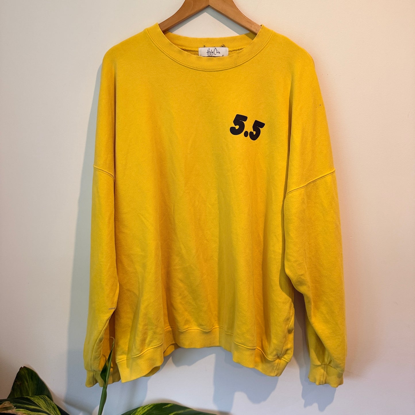 Holy Chic U/Arm to U/Arm 76cm Yellow Long-Sleeve Crewneck Sweatshirt