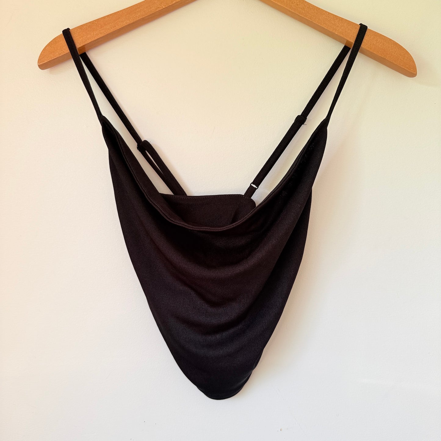 Glassons Black Strappy Cowl Neck Top - Size S