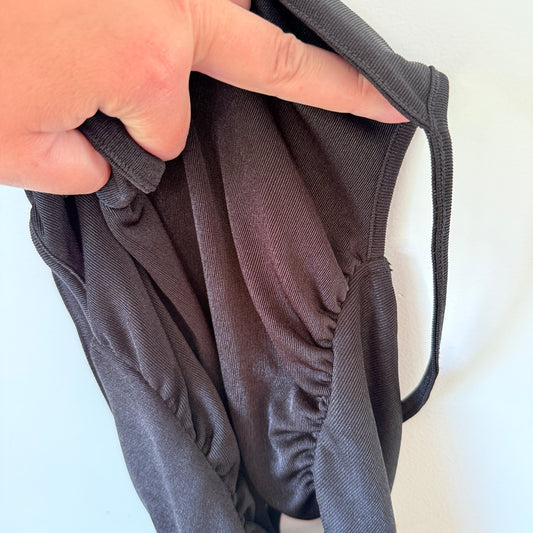 Glassons Black Strappy Cowl Neck Top - Size S